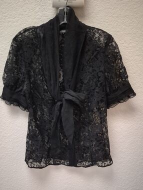 White House Black Market Black Lace Top